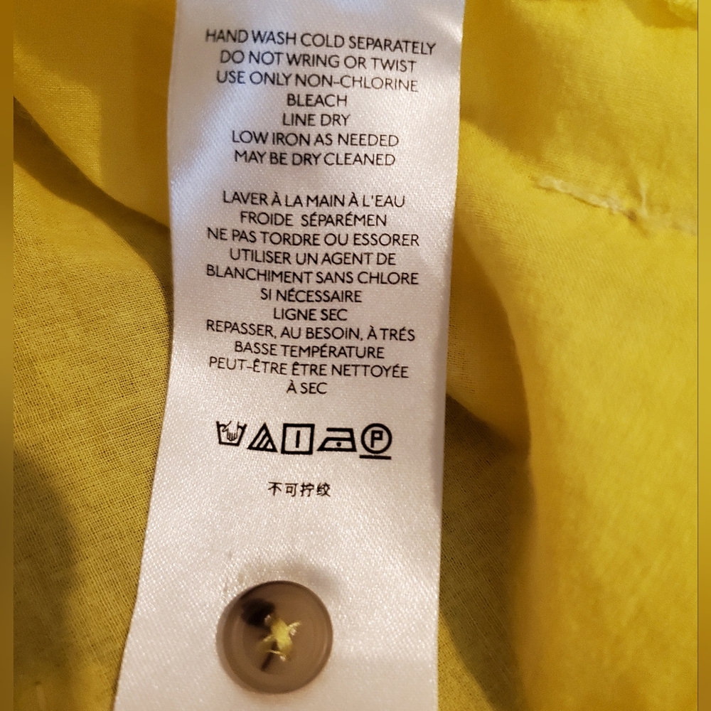 Maeve Yellow Pineapple Embroidered Button Up Shirt Cotton Office Plus Size Sz 22 - Picture 10 of 12